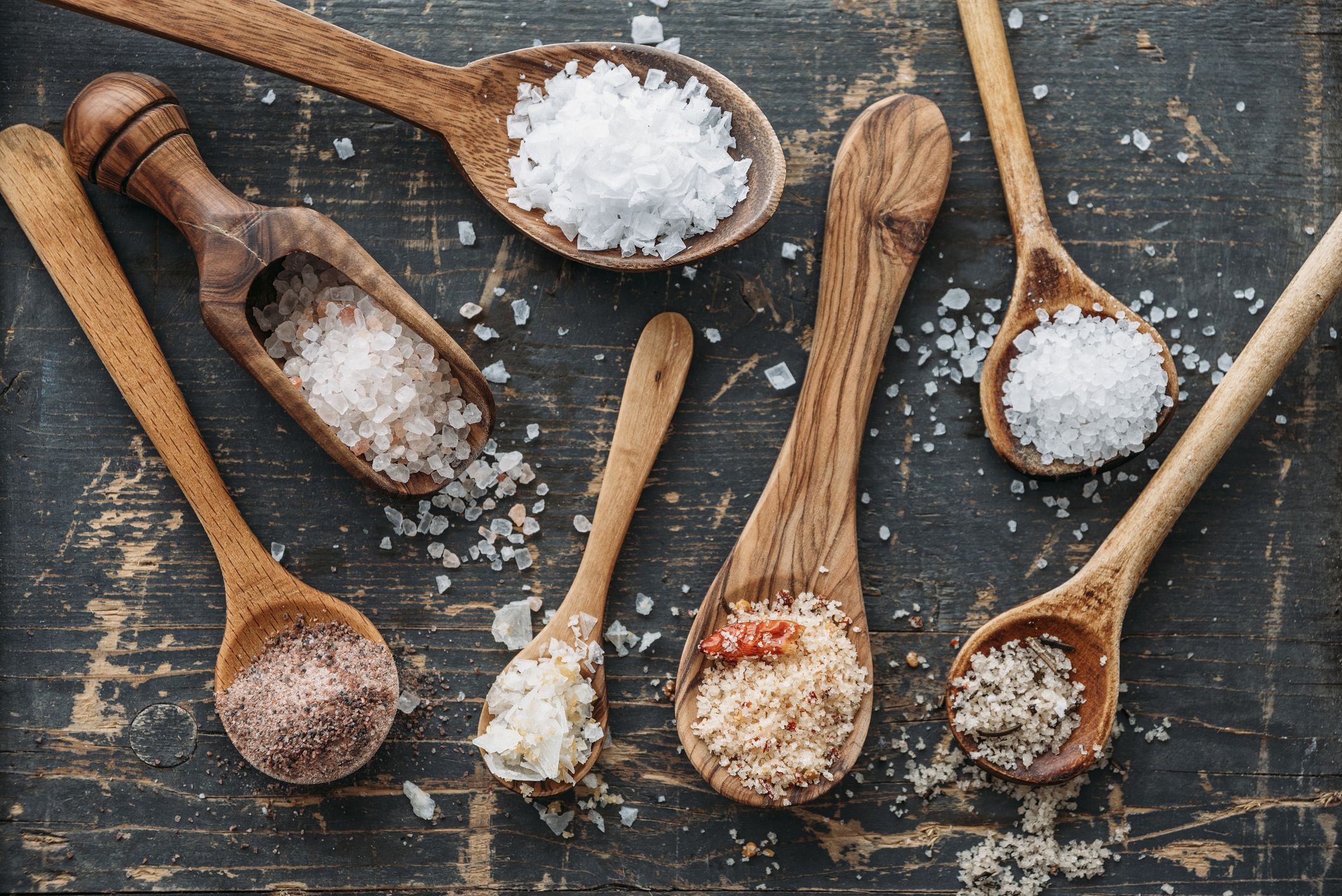 Wooden Spoons With Salt