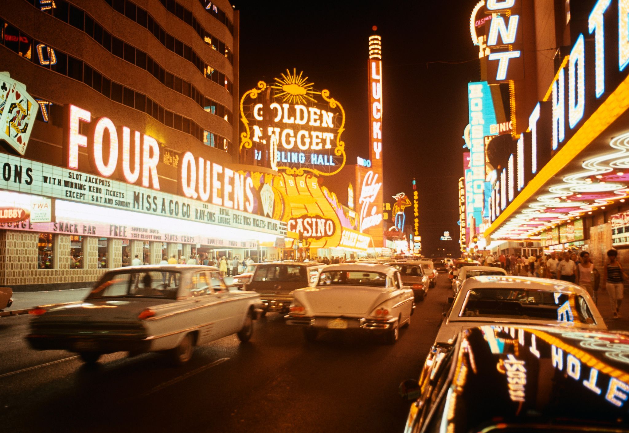 Taxi Filled Street During Las Vegas Nightlife