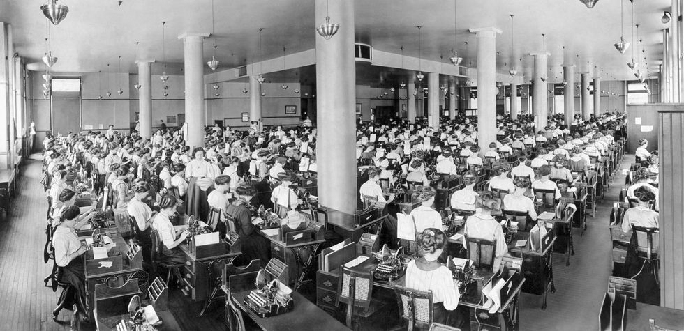 Mail Order Office With Women At Typewriters
