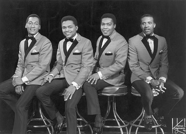 new york   circa 1964  the four tops, l r abdul duke fakir, renaldo obie benson, lawrence payton and levi stubbs pose for a portrait circa 1964 in new york city, new york  photo by michael ochs archivesgetty images