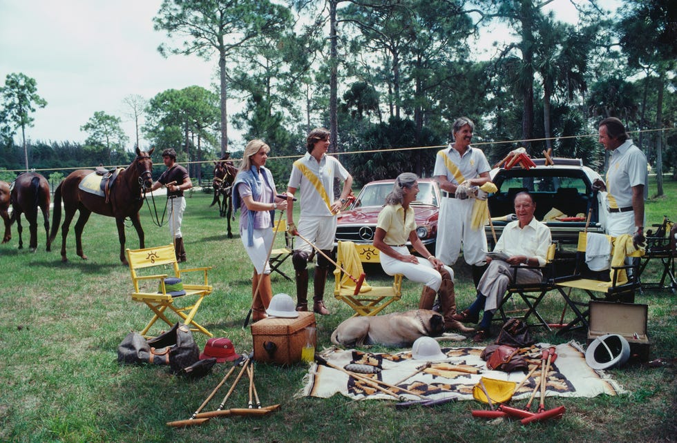 paul butler, patriarch of one of america's foremost polo families, with his son, daughter, grandchildren and son in law, palm beach, april 1981 left to right reutie butler shober, adam butler, jorie butler kent, michael butler, paul butler, and geoffrey kent the man in the background far left is unidentified photo by slim aaronshulton archivegetty images