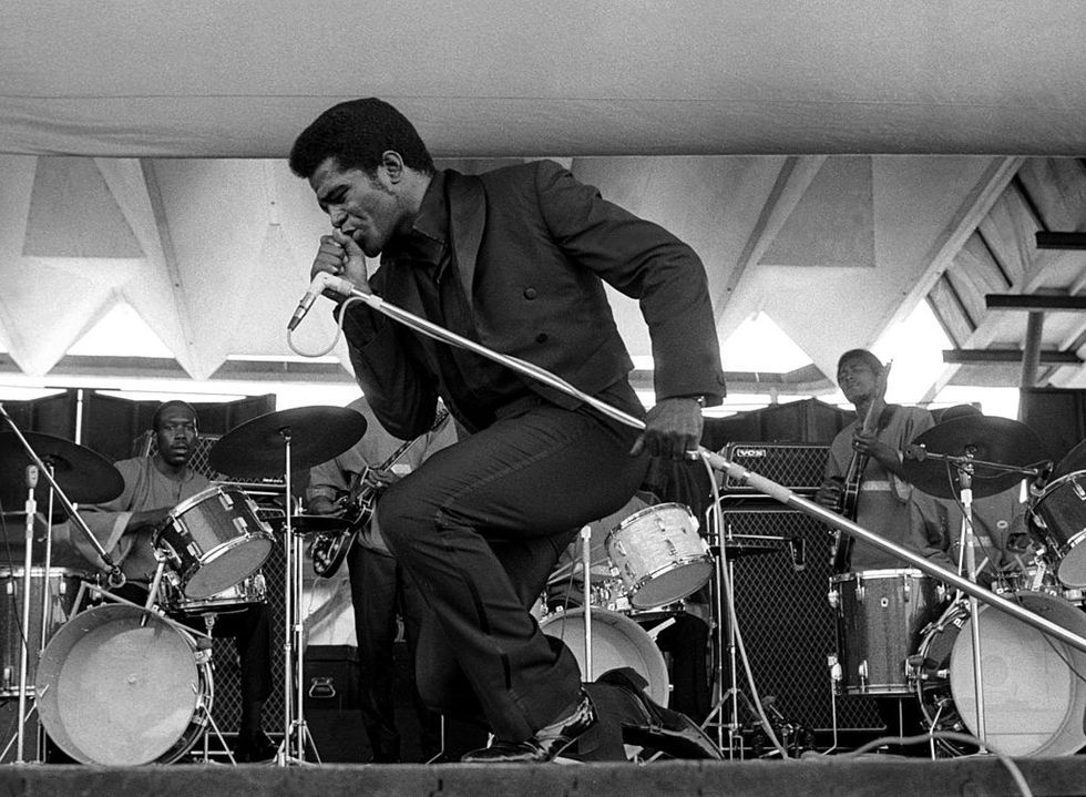 newport, ri   july 6  godfather of soul james brown performs onstage at the newport jazz festival on july 6, 1969 in newport, rhode island photo by tom copimichael ochs archivesgetty images