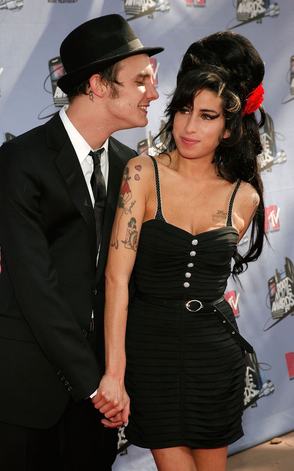 Amy Winehouse and Blake Fielder-Civil at the 2007 MTV Movie Awards held at the Gibson Amphitheatre on June 3, 2007, in Universal City, California