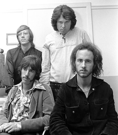 ray manzarek, jim morrison, john densmore and robby krieger of the doors, in london for top of the pops, 1968 in london, united kingdom photo by chris walterwireimage