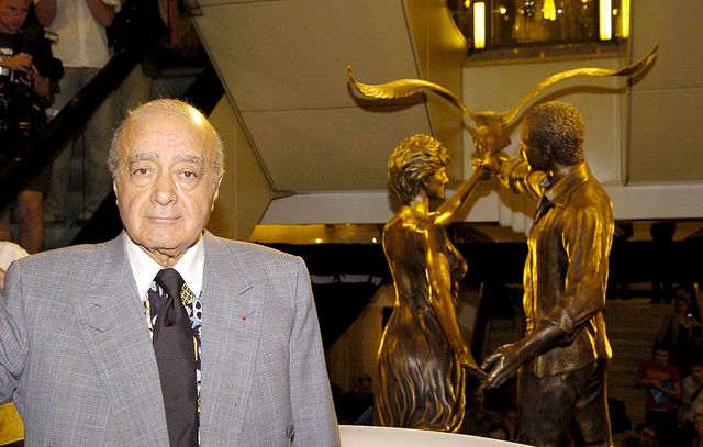 mohamed al fayed at the dodi al fayed and diana memorial unveiled at harrods at harrods in london photo by david lodgefilmmagic