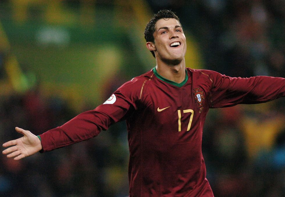 cristiano ronaldo during uefa  euro 2008 qualifying match between  portugal and belgium in lisbon, portugal on march 20, 2007 photo by cityfileswireimage
