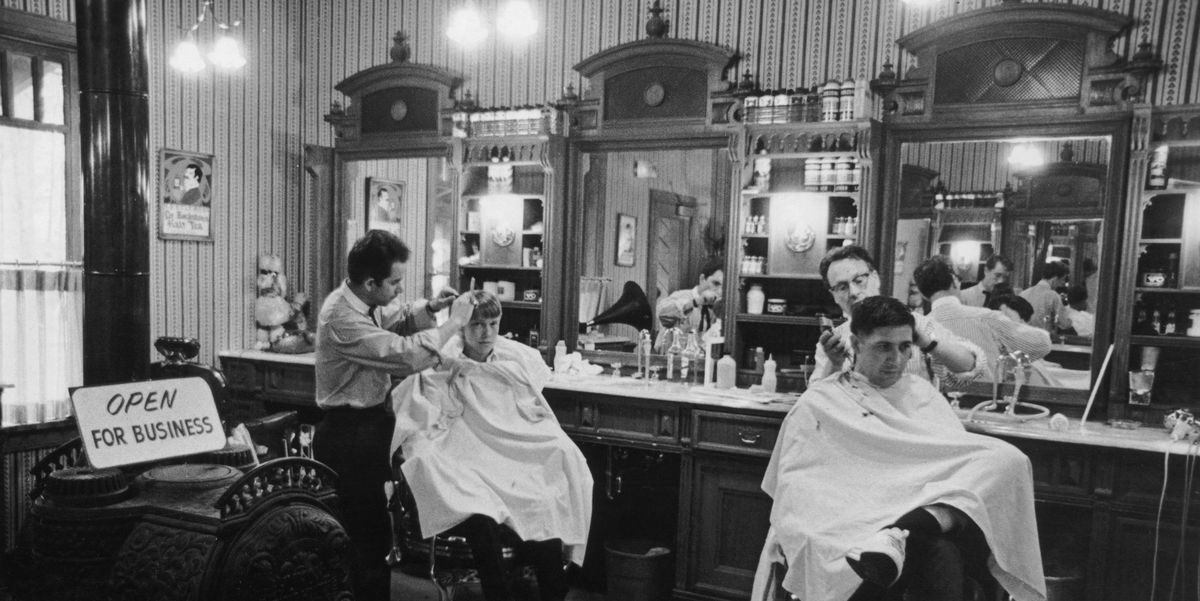 barbers at work in a traditional barbers shop, circa 1970 photo by fox photoshulton archivegetty images