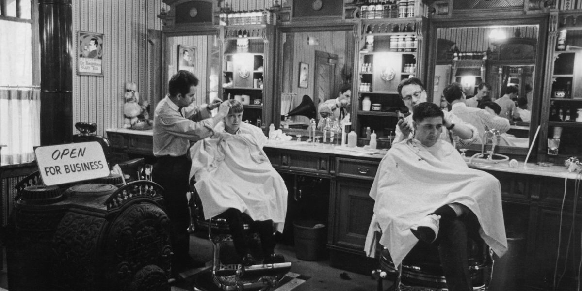 barbers at work in a traditional barbers shop, circa 1970 photo by fox photoshulton archivegetty images