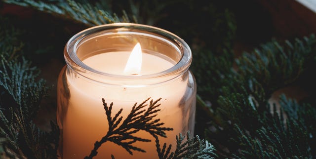 Close-Up Of Tea Light Candle On Plant