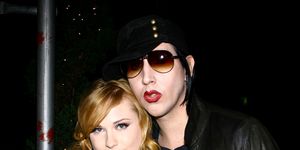 new york   september 13  exclusive access actress evan rachel wood and musician marilyn manson arrive for the after party for a special screening of across the universe at bette on september 13, 2007 in new york city  photo by scott wintrowgetty images