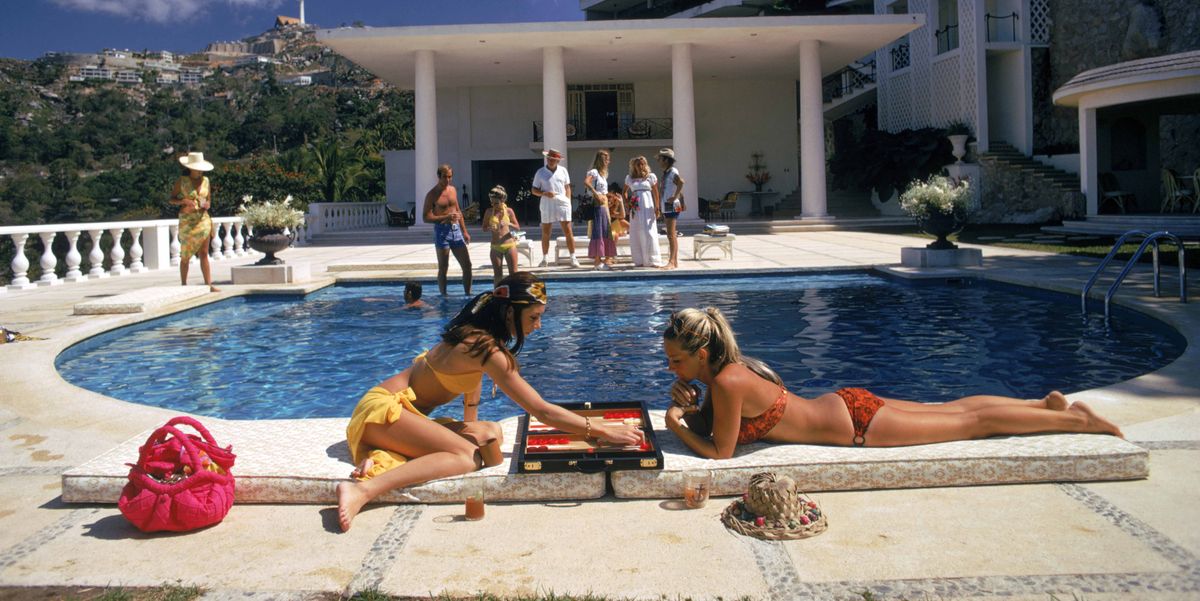 guests at the villa nirvana, owned by oscar obregon, in las brisas, acapulco, mexico, 1972 photo by slim aaronshulton archivegetty images