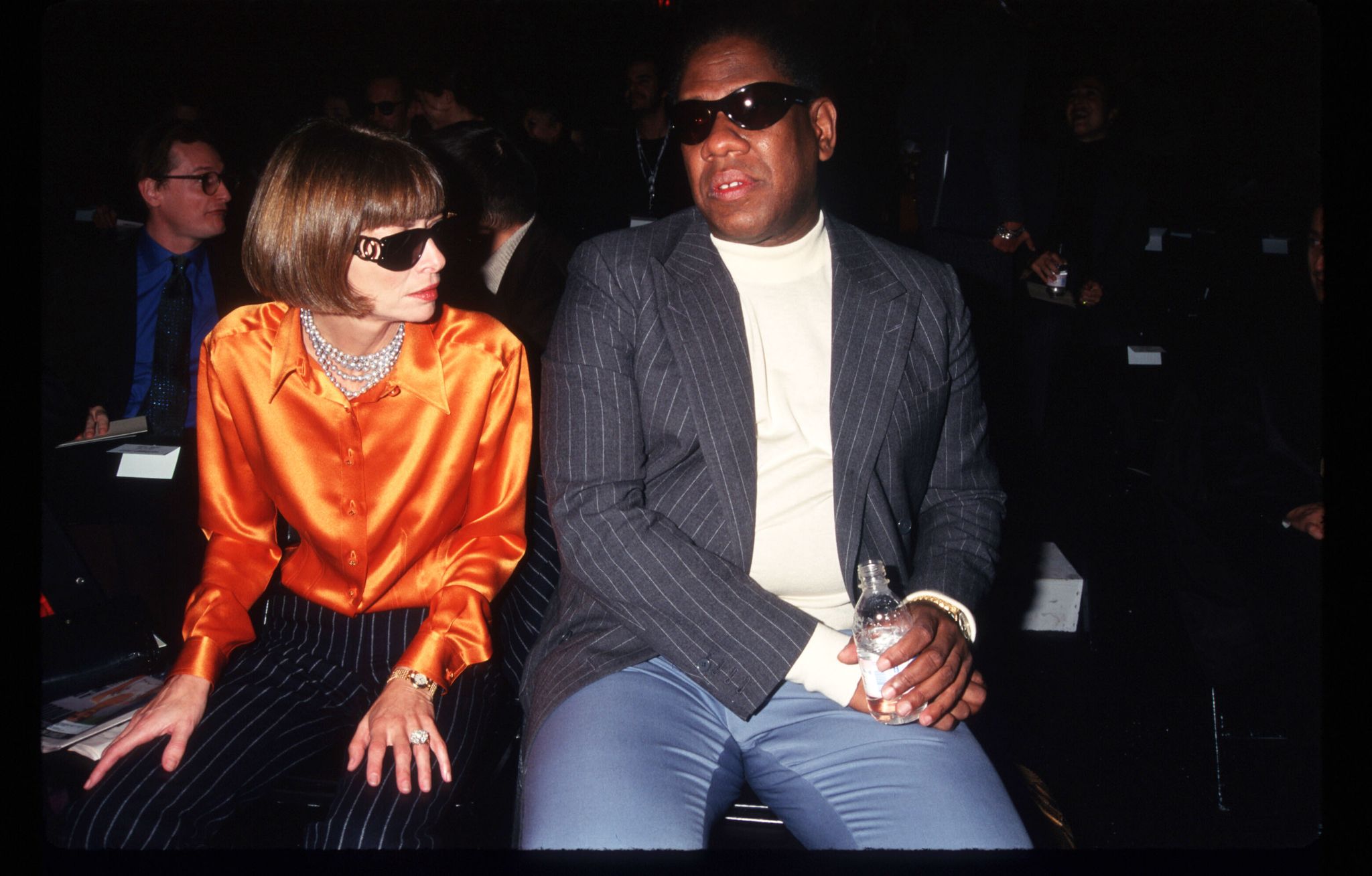 284466 01 vogue magazine editor anna wintour and andre leon tilley attend the 7th on sixth fashion show october 30, 1996 in new york city the 7th on sixth fashion show is held to preview the collections of the worlds most prestigious designers, including donna karan, calvin klein, ralph lauren, nicole miller, and others photo by evan agostiniliaison