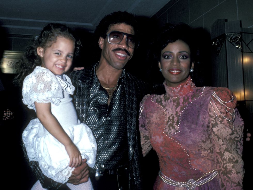 Nicole Richie, Lionel Richie and Brenda Harvey Richie in September 1985
