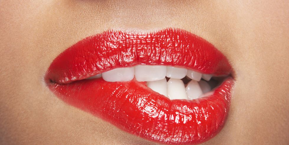 Lip, Red, Mouth, Lipstick, Skin, Cheek, Chin, Beauty, Close-up, Lip gloss, 