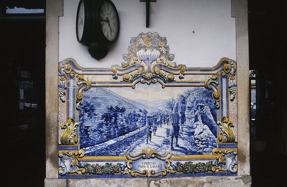 pinhao, portugal 2003 beautiful tile work adorns the local train station along the douro river in this 2003 pinhao, portugal, photo photo by george rosegetty images