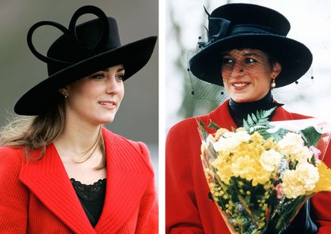 file photo in this photo composite image a comparison has been made between, left surrey, england   december 15 kate middleton, prince williams girlfriend, attends the sovereigns parade at sandhurst military academy to watch the passing out parade on december 15, 2006 in surrey, england photo by tim graham photo library via getty images and right sandringham, united kingdom   december 25 princess diana at sandringham on christmas day the princess is wearing a red coat and a broad brimmed black hat she is carrying a bouquet of flowers photo by tim graham picture librarygetty images kate middleton will be celebrating her 26th birthday on january 9, 2008