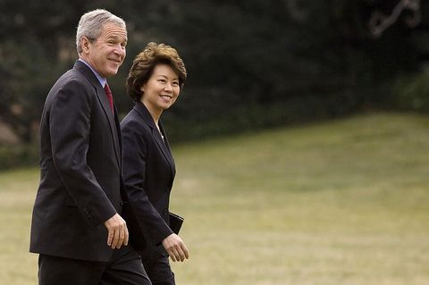George W. Bush And Elaine Chao