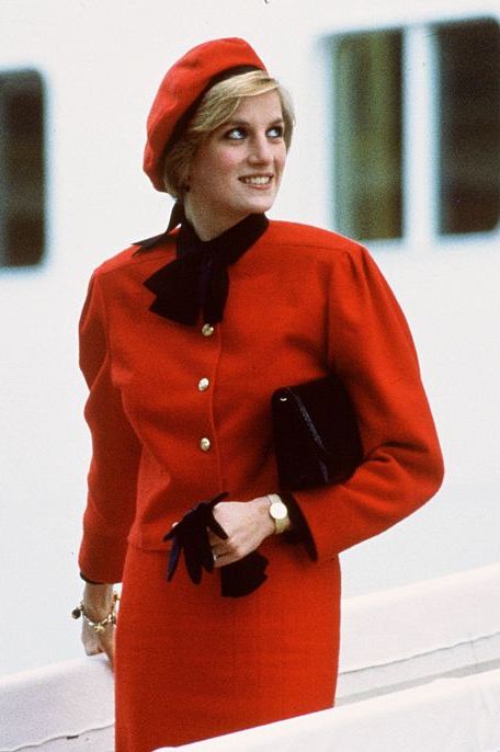 united kingdom   november 15  diana, princess of wales wears a charm bracelet aboard the new po cruise liner royal princess, named in honour of her, after giving the ship its name at a formal naming ceremony  photo by tim graham photo library via getty images