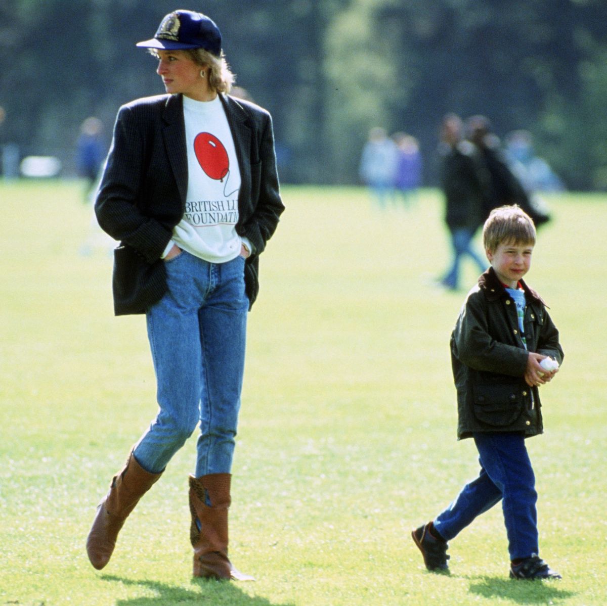 Prince William with his mother Diana, Princess of Wales at G