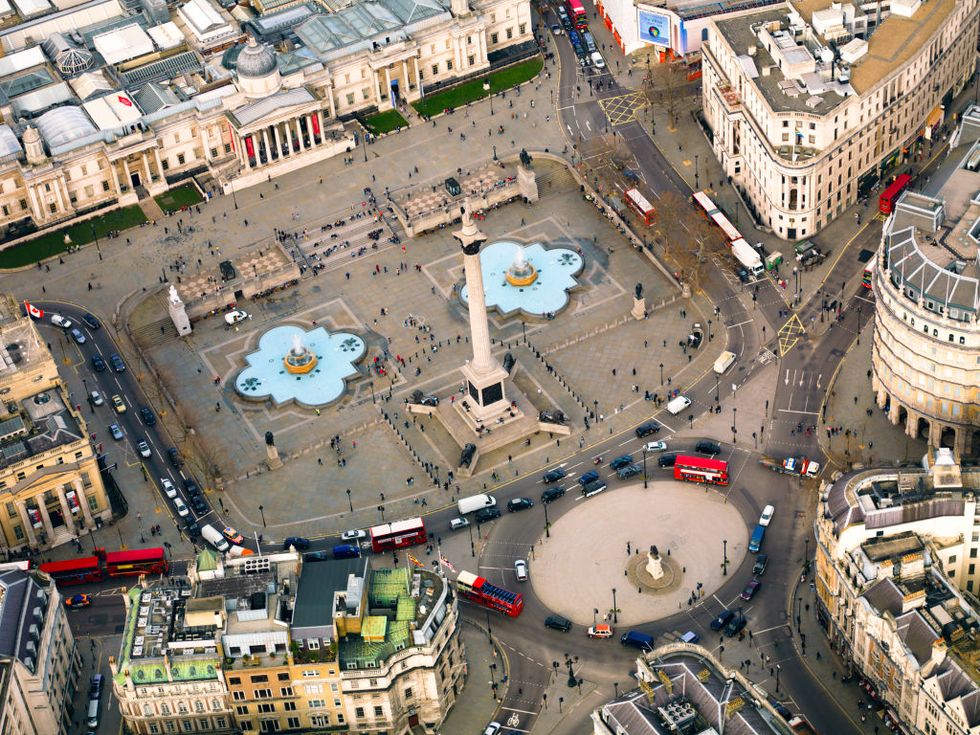 london   february 26, 2007 aerial view of trafalgar square on february 26, 2007 in london photo by jason hawkesgetty images