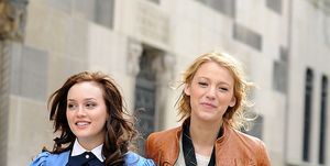 new york   march 14 italy out, ny daily news out, ny newsday out leighton meester and blake lively on location during a filming of gossip girl on march 14, 2008 in new york city photo by arnaldo magnanigetty images
