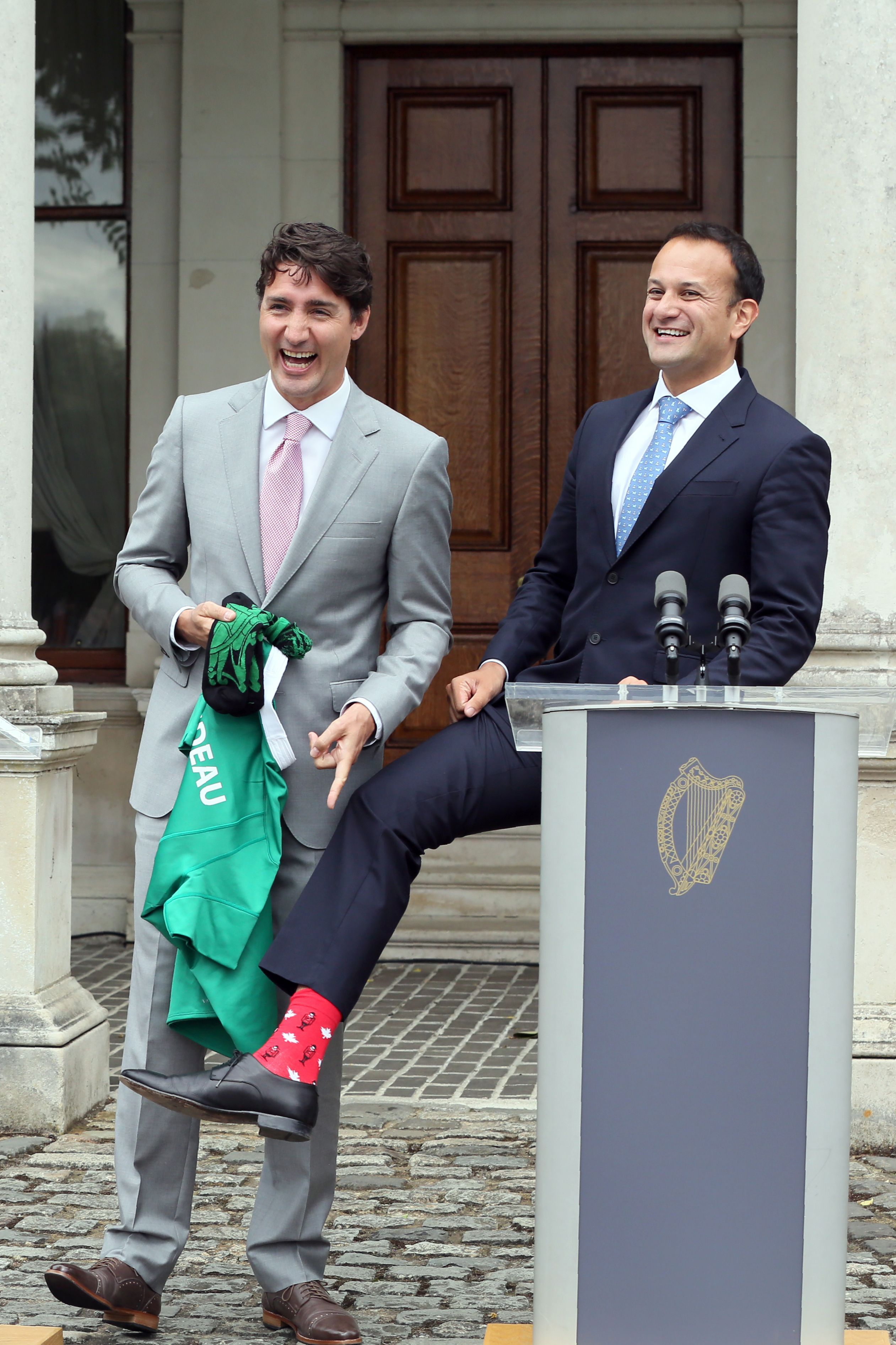 Politicians Wearing Stylish Socks - Justin Trudeau George Bush Bright Socks