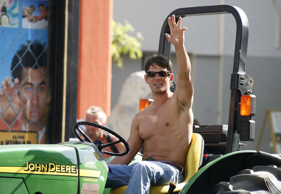 Barechested, Muscle, Fun, Vehicle, Eyewear, Tractor, Glasses, 