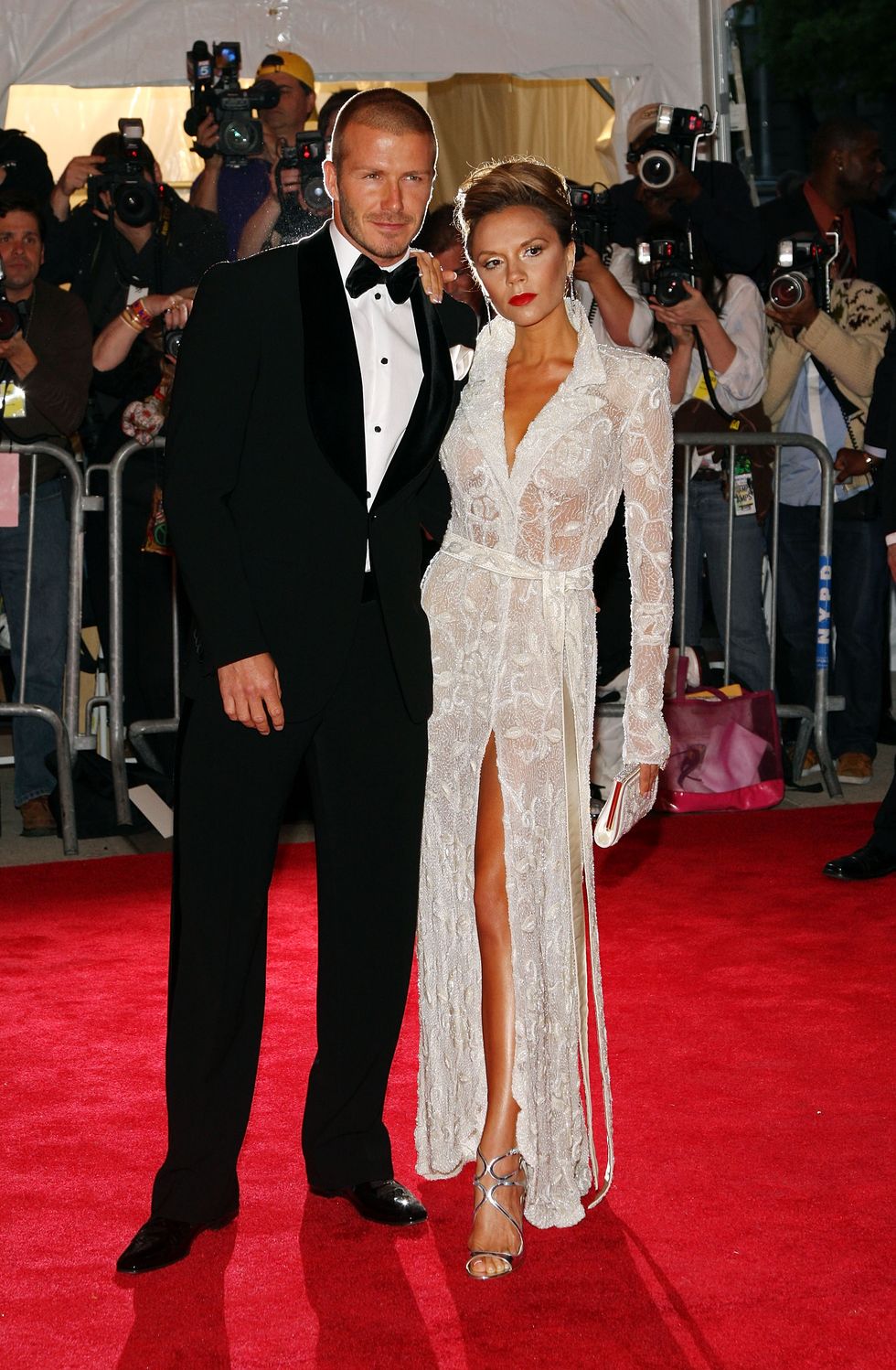 new york may 05 soccer star david beckham l and victoria beckham arrive at the metropolitan museum of art costume institute gala, superheroes fashion and fantasy, held at the metropolitan museum of art on may 5, 2008 in new york city photo by stephen lovekingetty images