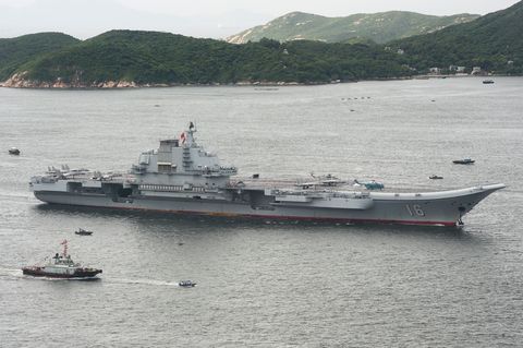 chinas aircraft carrier liaoning sails past lamma island top as it arrives in hong kong on july 7, 2017
chinas national defence ministry had said the liaoning, named after a northeastern chinese province, was part of a flotilla on a routine training mission and would make a port of call in the former british colony  afp photo  richard a brooks        photo credit should read richard a brooksafp via getty images