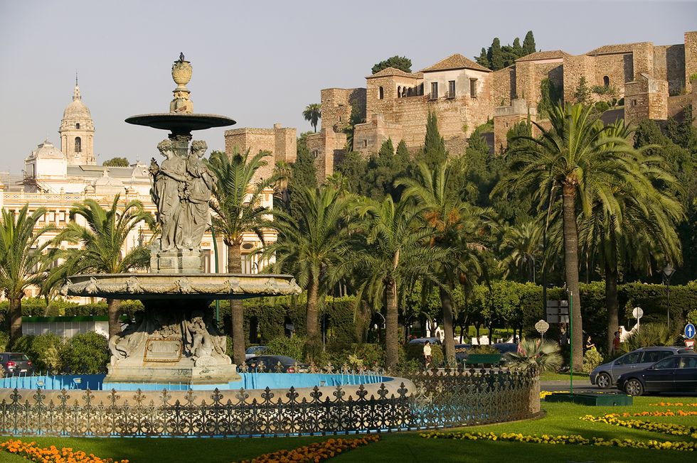 plaza General Torrijos y Alcazaba, Málaga, Andalucía, España