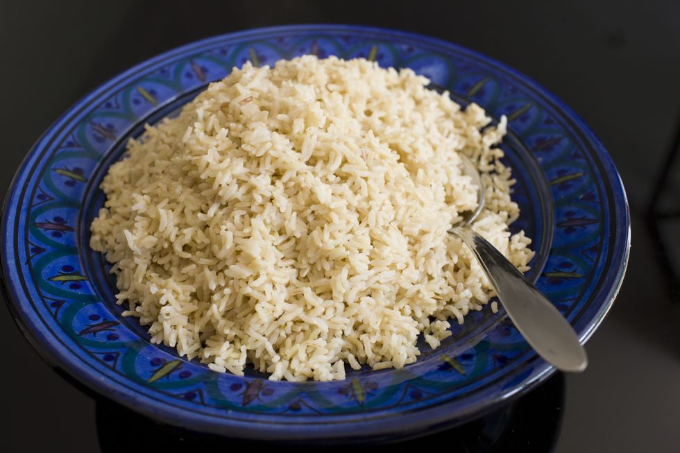 Food, Ingredient, Dish, Cuisine, Cheese, Steamed rice, Basmati, Recipe, Jasmine rice, White rice, 