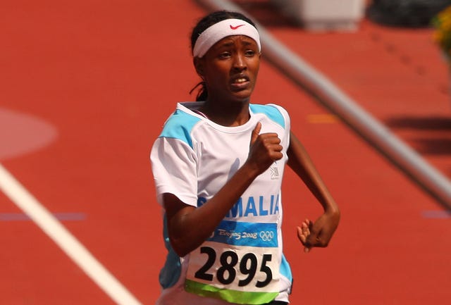 beijing   august 19  samia yusuf omar of somalia competes in the women's 200m heats held at the national stadium on day 11 of the beijing 2008 olympic games on august 19, 2008 in beijing, china  photo by stu forstergetty images
