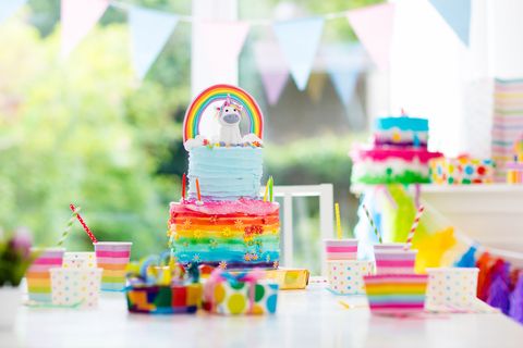 Kids birthday party decoration and cake
