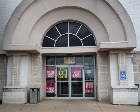 the entrance to the jcpenney at the columbia mall on july 24, 2017 in bloomsburg, pennsylvania 
the jcpenney is having a store liquidation sale and plans to close july 31, 2017 abandoned by the big brands, deserted by the young, the american mall, once temples of the shopping, have become ghost towns, victims of the explosion of online shopping   afp photo  don emmert  to go with afp story by john biers, deserted, us shopping centers look for a future        photo credit should read don emmertafp via getty images