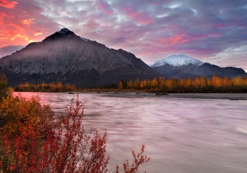 sunrise over the brooks range mountains, north of coldfoot, alaska, usa