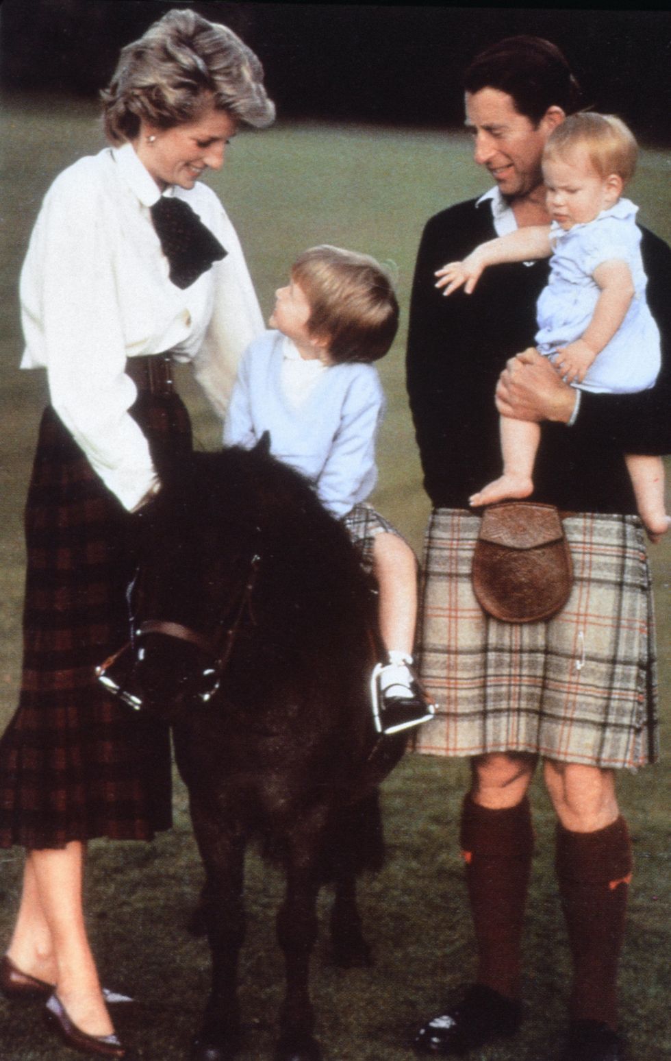 prince charles with the princess of wales and sons harry and william at balmoral august 1988 photo by hugh farmer mirrorpixgetty images