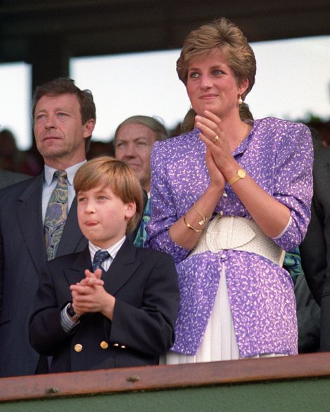 diana, princess of wales and prince william stand and applaud in the royal box on centre court at wimbledon, as steffi graf wins the womens singles championship   photo by rebecca nadenpa images via getty images