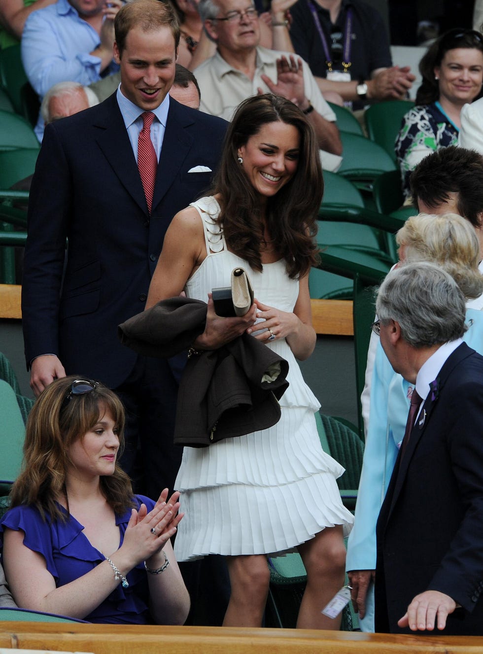the duke and duchess of cambridge arrive in the royal box on centre court during day seven of the 2011 wimbledon championships at the all england lawn tennis and croquet club, wimbledon. (photo by anthony devlin/pa images via getty images)