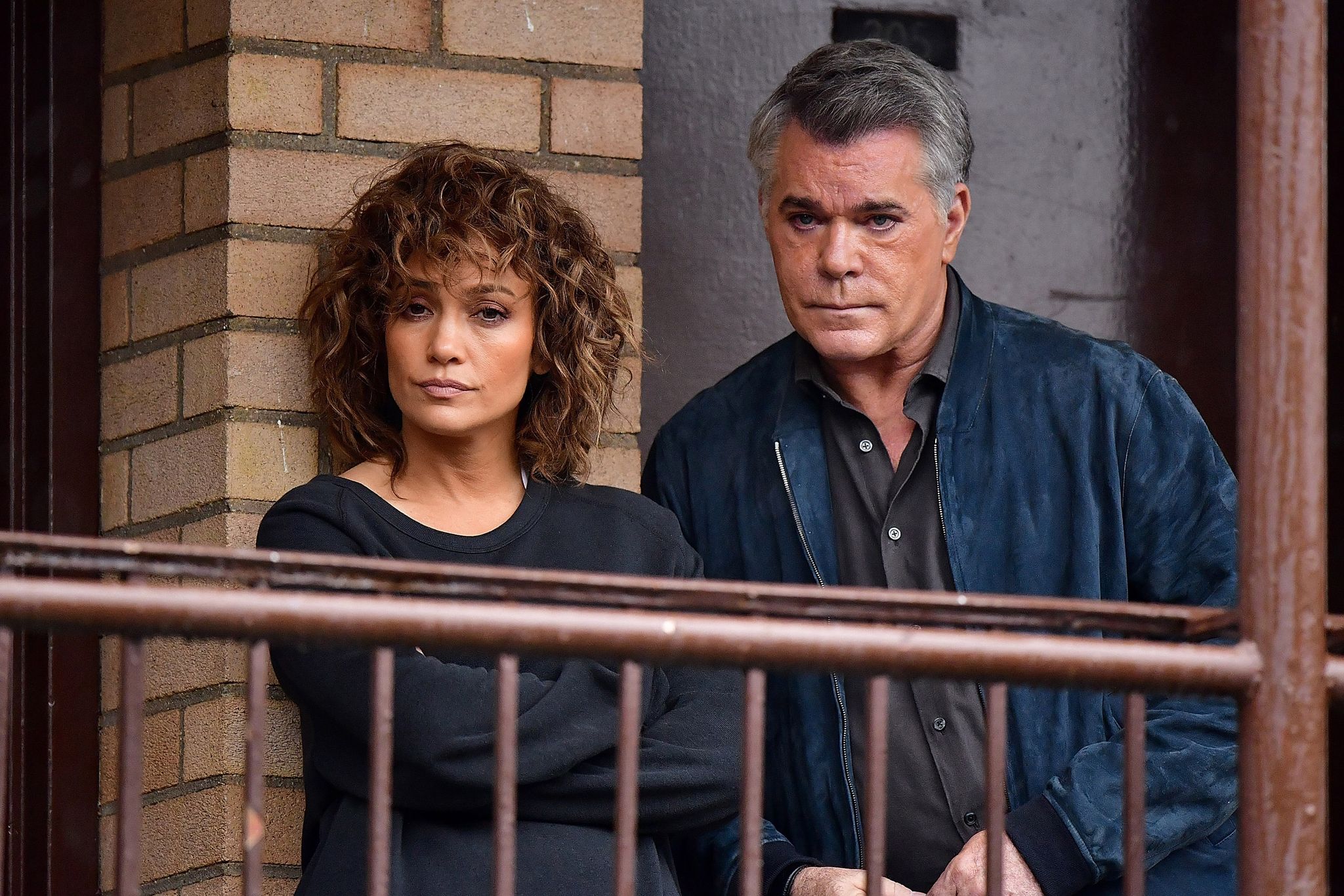 new york, ny august 29 jennifer lopez and ray liotta seen on location for shades of blue in manhattan on august 29, 2017 in new york city photo by james devaneygc images