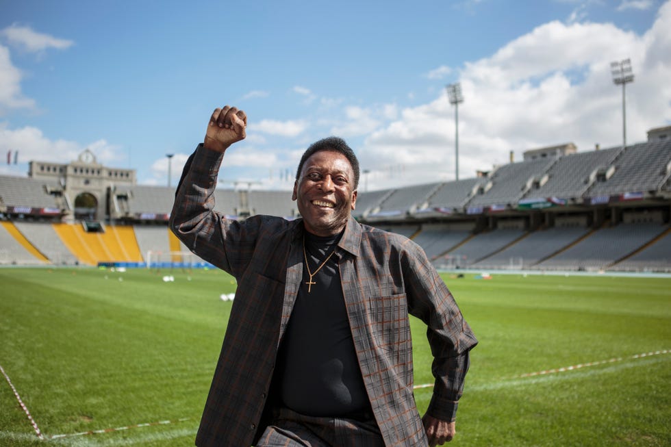 pele visits olympic stadium in barcelona on september 2 2017 in barcelona spain