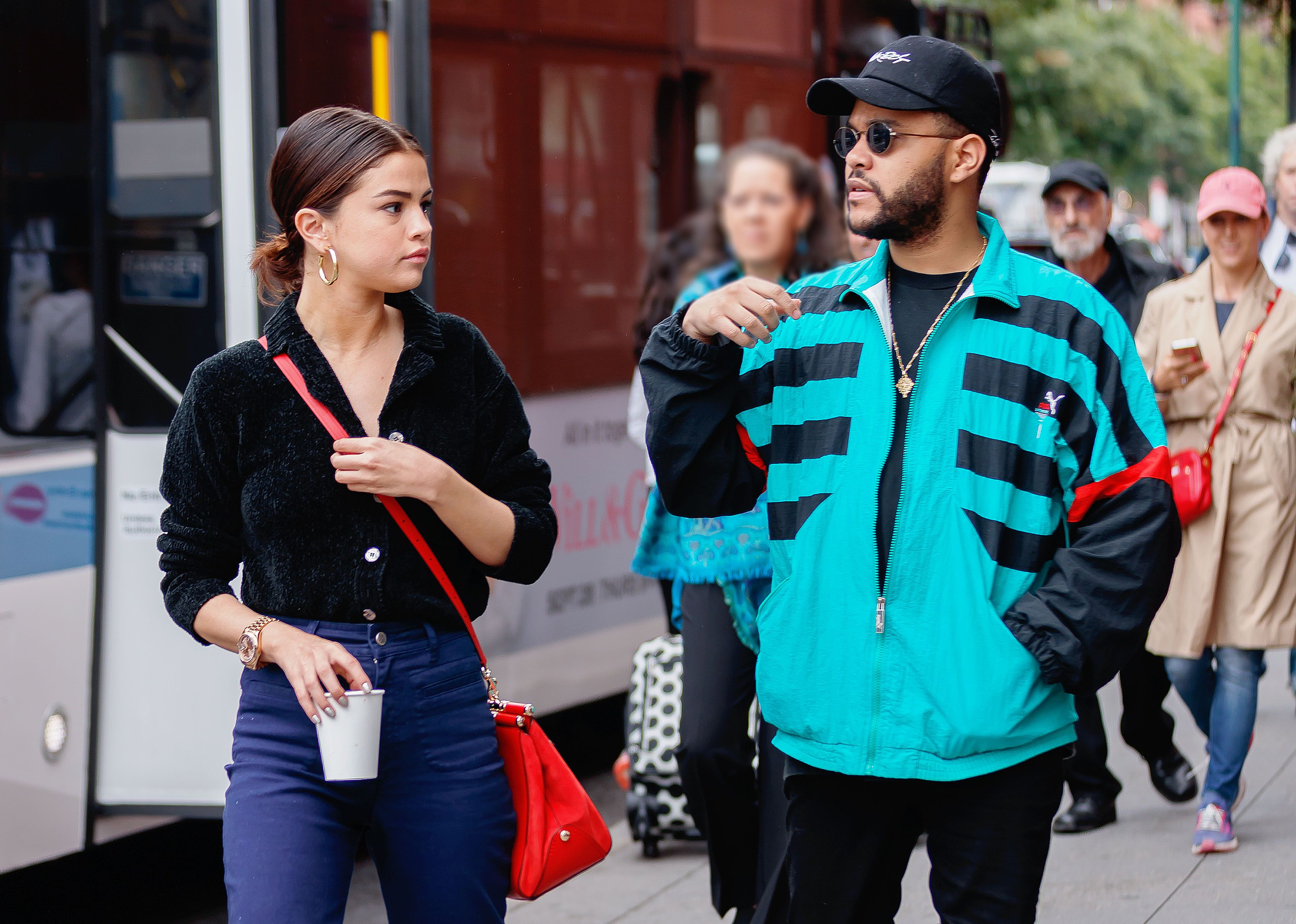 Selena Gomez and The Weeknd Dress in Matching Tracksuits at Disneyland