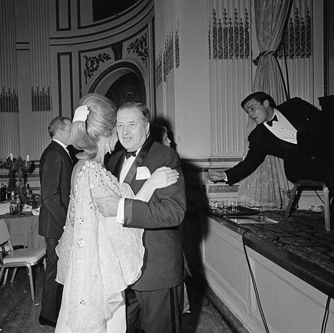 ford motor company ceo henry ford ii 1917�1987 and his wife anne mcdonnell 1919   1996 dancing at truman capotes black and white ball in the grand ballroom of the plaza hotel, new york city, 28th november 1966 photo by harry bensondaily expresshulton archivegetty images