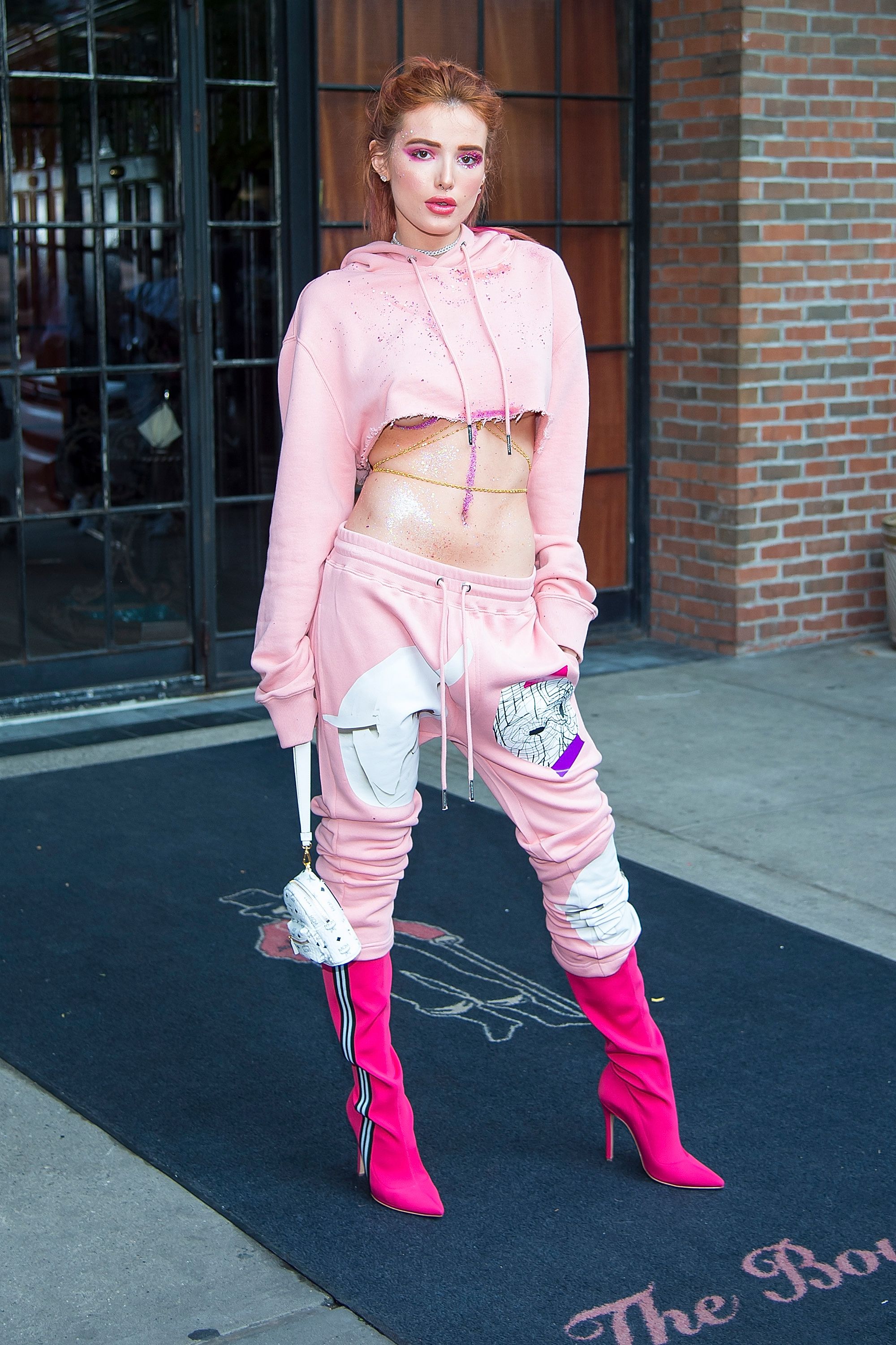 Bella Thorne rocked some serious underboob in this all-pink look