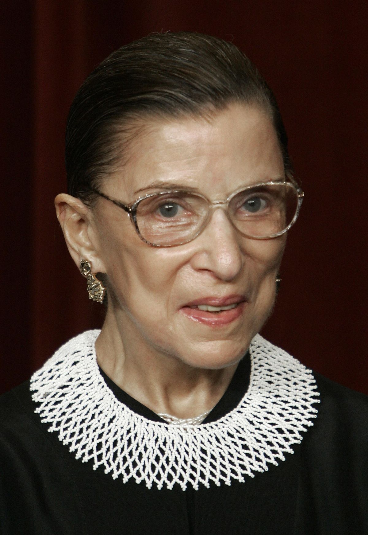 files us supreme court justice ruth bader ginsburg poses for a class photo 03 march 2006 inside the supreme court in washington, dc a statement released by the supreme court february 5, 2009 ginsburg has undergone surgery for pancreatic cancer, which was apparently at an early stage court officials said  ginsburg, 75, had surgery thursday at the memorial sloan kettering cancer center in new york she is expected to be in the hospital for seven 10 days, said her surgeon dr murray brennan     afp photopaul j richardsfiles photo credit should read paul j richardsafp via getty images