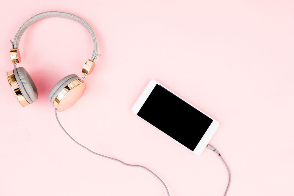 smartphone and headphones