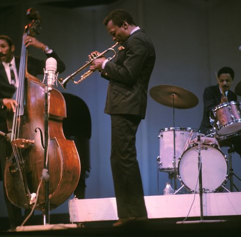 united states   july 04  newport jazz festival  photo of tony williams and ron carter and miles davis, ron carter, miles davis, tony williams performing live onstage  photo by gai terrellredferns