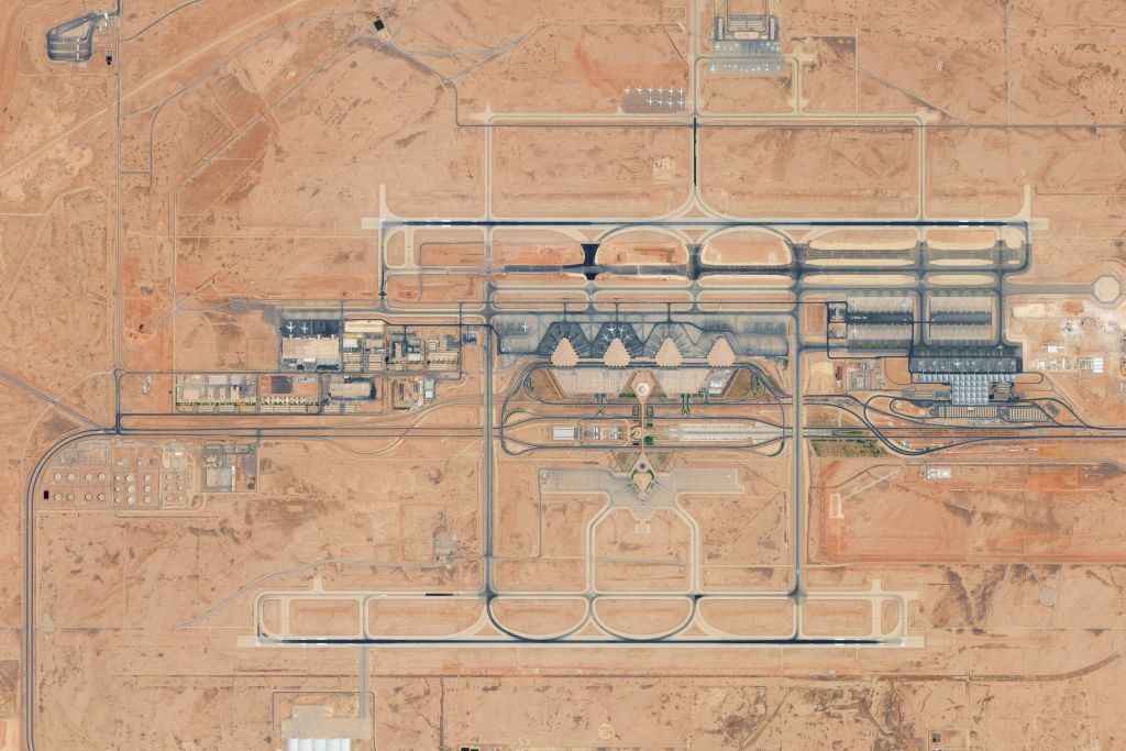 DigitalGlobe Satellite Imagery of King Khalid International Airport in Riyadh, Saudi Arabia.