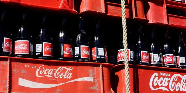 Coca-cola, Cola, Drink, Coca, Product, Carbonated soft drinks, Soft drink, Bottle, Plant, 