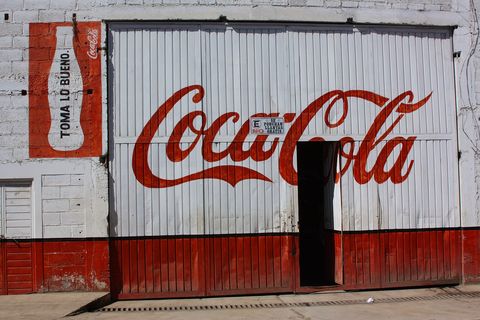 Red, Text, Wall, Font, Coca-cola, Brick, Street art, Art, Cola, Advertising, 