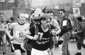 london marathon 1981, sponsored by gillette, sunday 29th march 1981, wilson the horse photo by staffdaily mirrormirrorpixgetty images